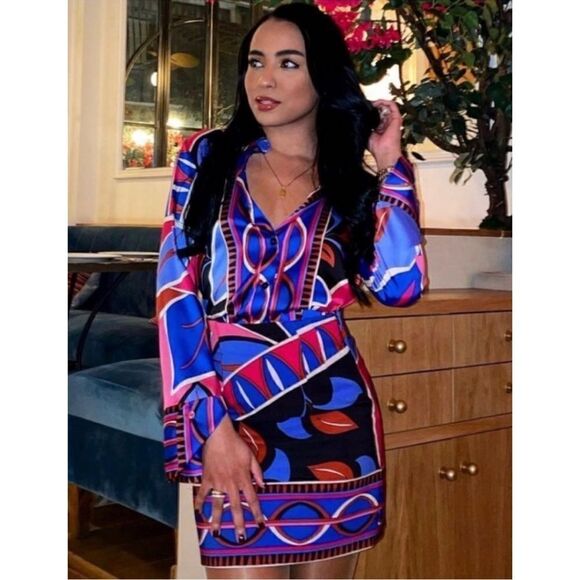 NWT Zara Blogger’s Favorite Multicolored High Waisted Printed Dart Skirt - Picture 11 of 16